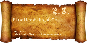 Miselbach Baján névjegykártya